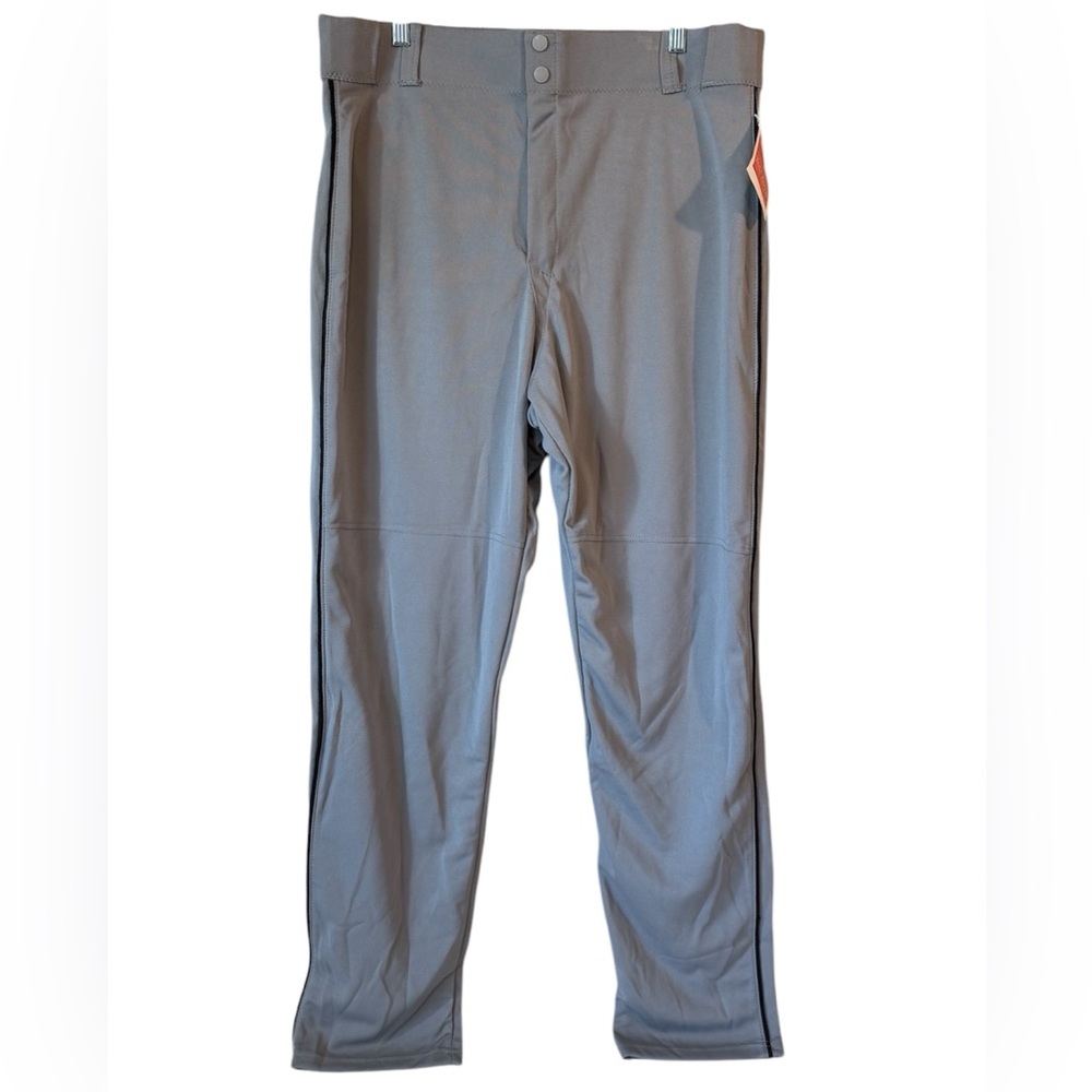 All-Star Sports Baseball Pants Men’s L Gray/Navy Piping Pockets BSP5A-RF